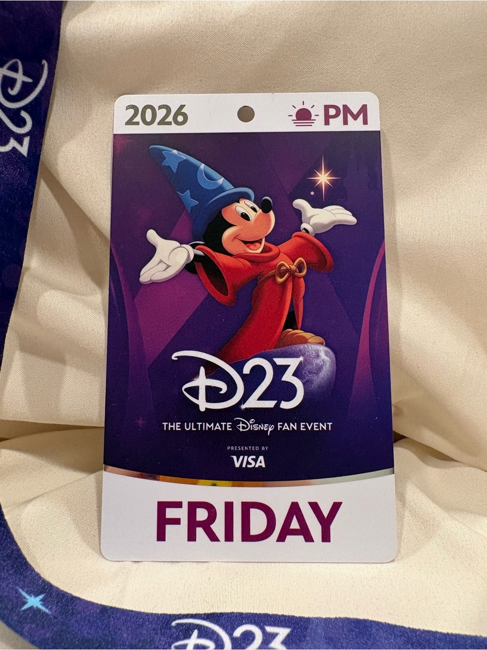 Disney D23 Expo 2026 Exclusive Friday PM Evening Pass and Badge Holder Lanyard